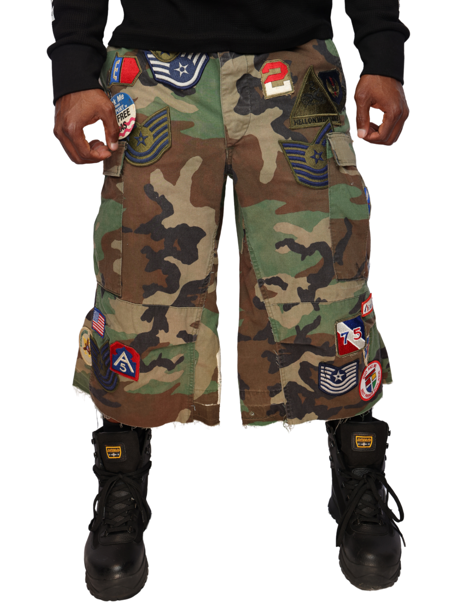 Patchwork Camo Shorts #003 Sz M