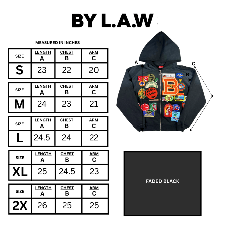 Patchwork Hoodie "Vintage Black"