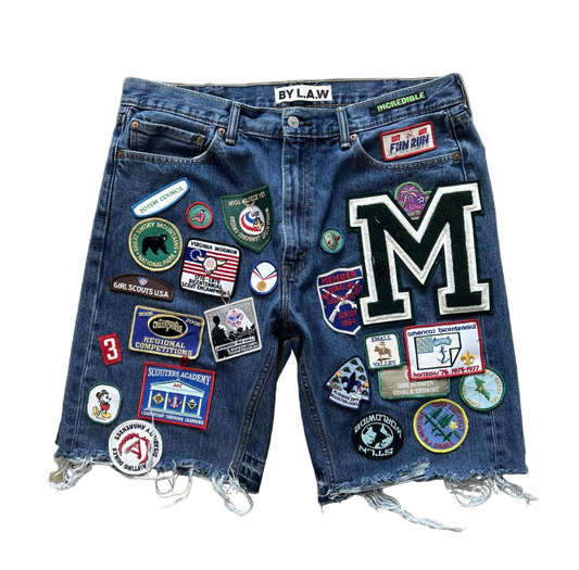 Patchwork Shorts Sz 38