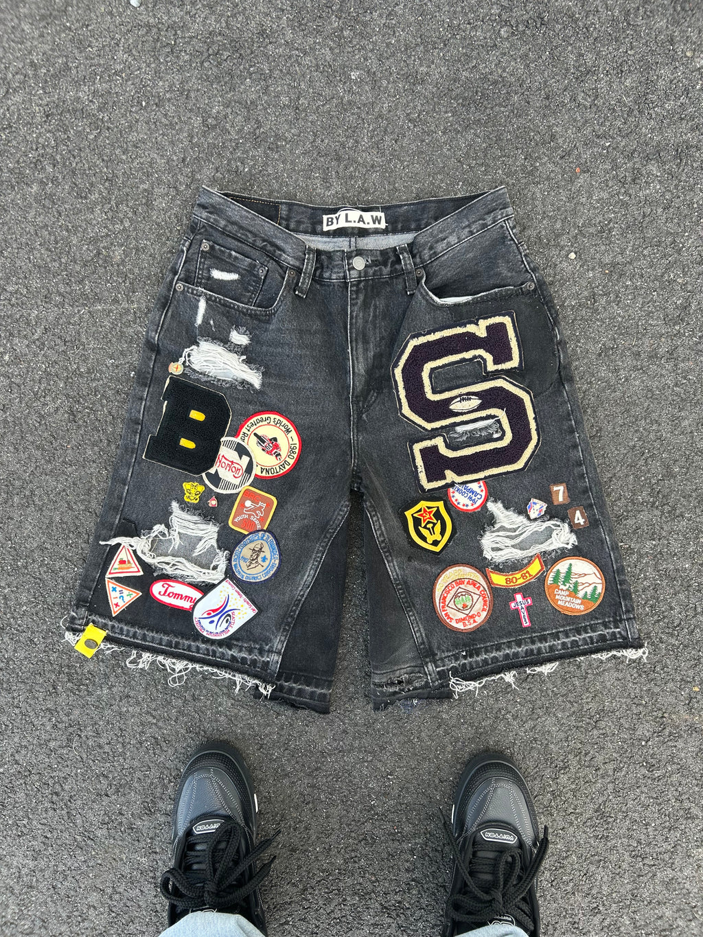 Patchwork Shorts Sz 32