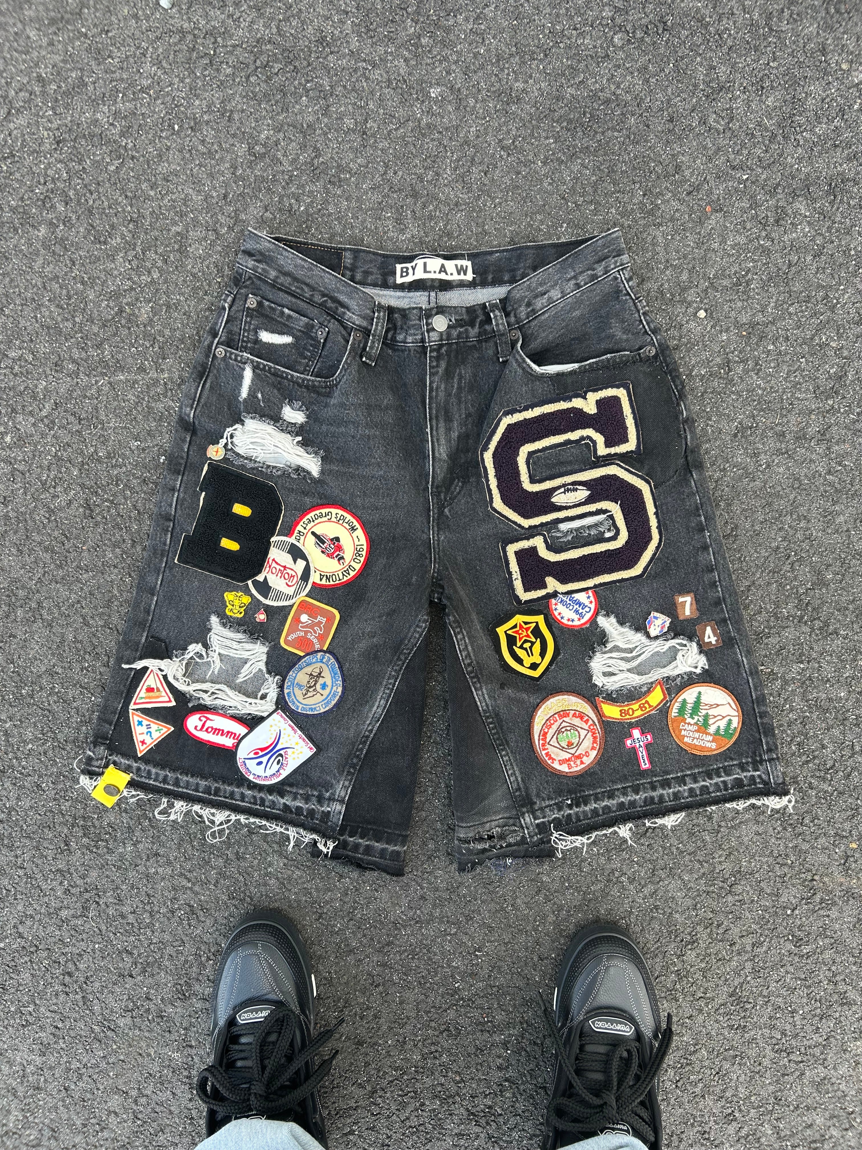 Patchwork Shorts Sz 32