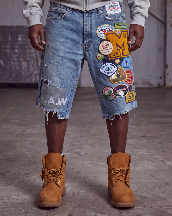 Single Sided Patchwork Shorts