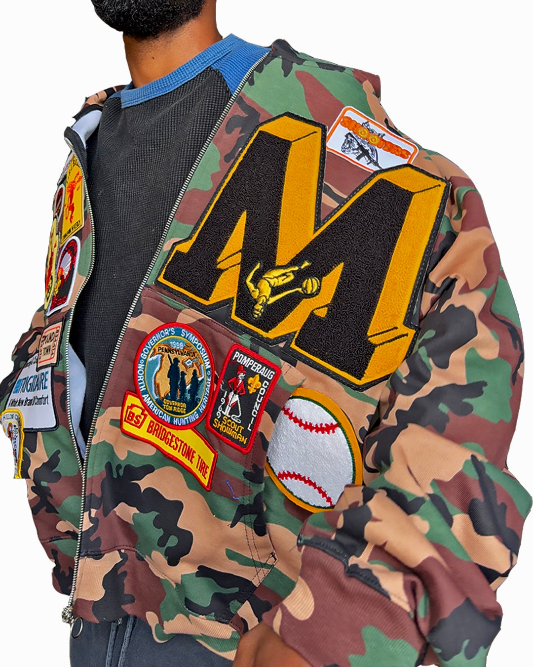 Patchwork Hoodie Sz XL