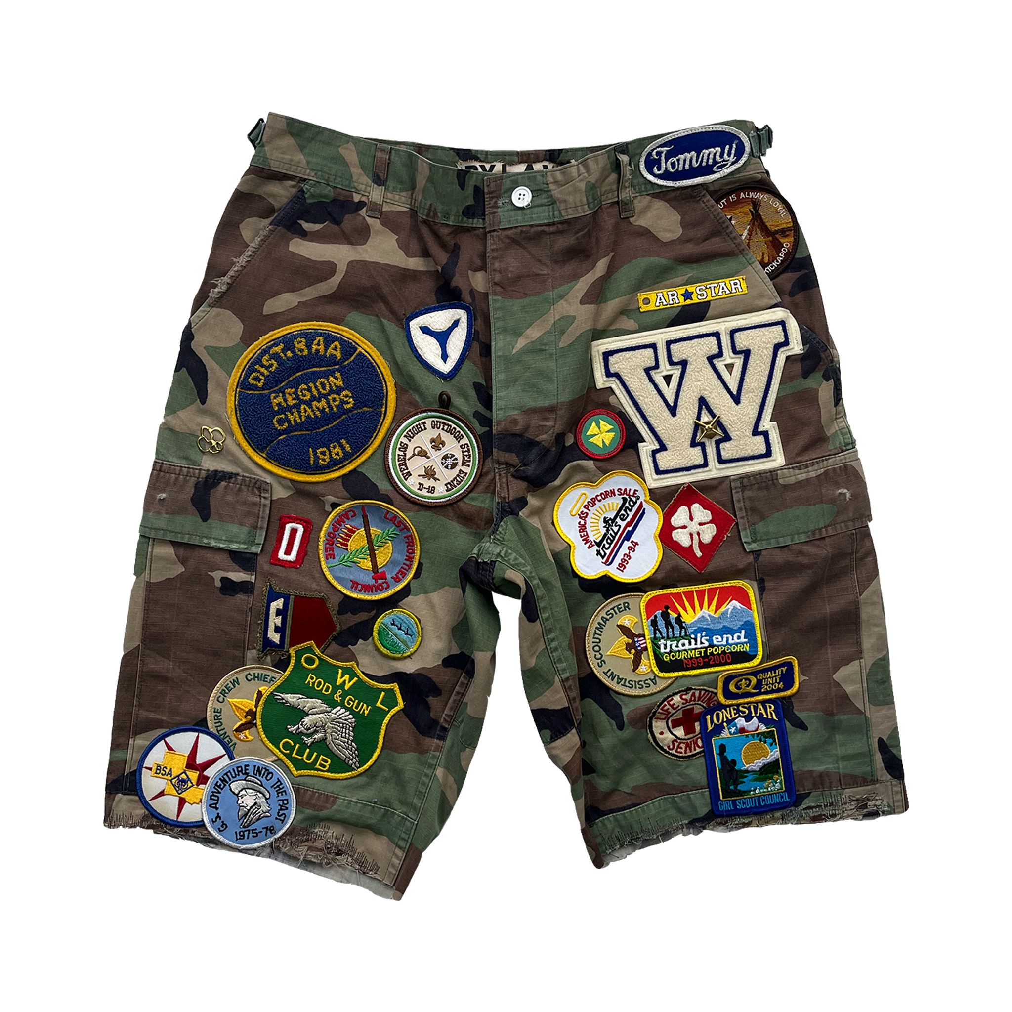 Custom Patchwork Camo Shorts