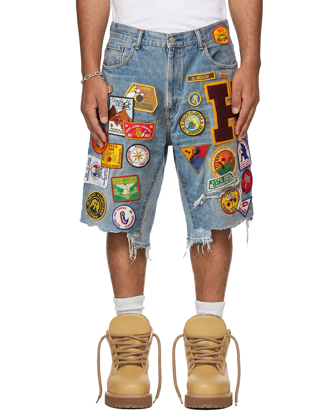 Double Sided Patchwork Shorts