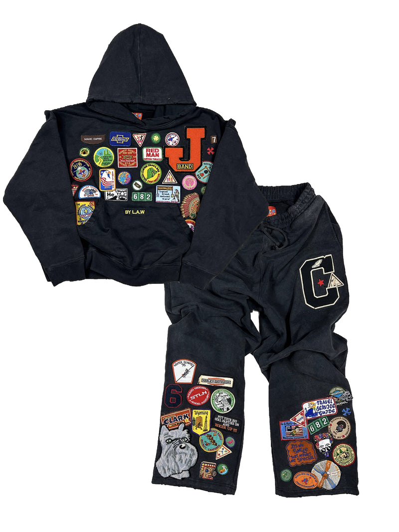 Patchwork Sweatsuit "Vintage Black"
