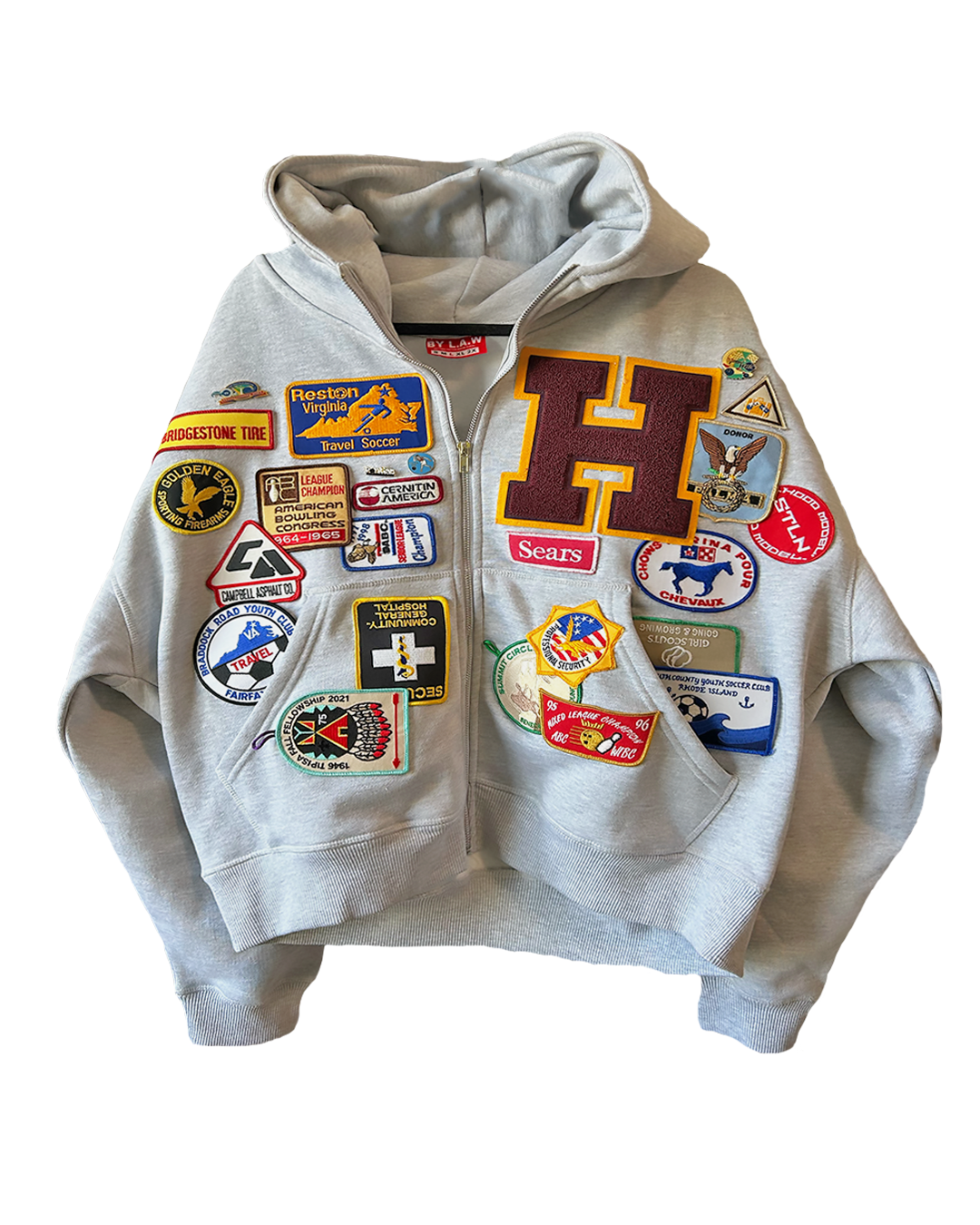 Patchwork Hoodie "Heather Grey"