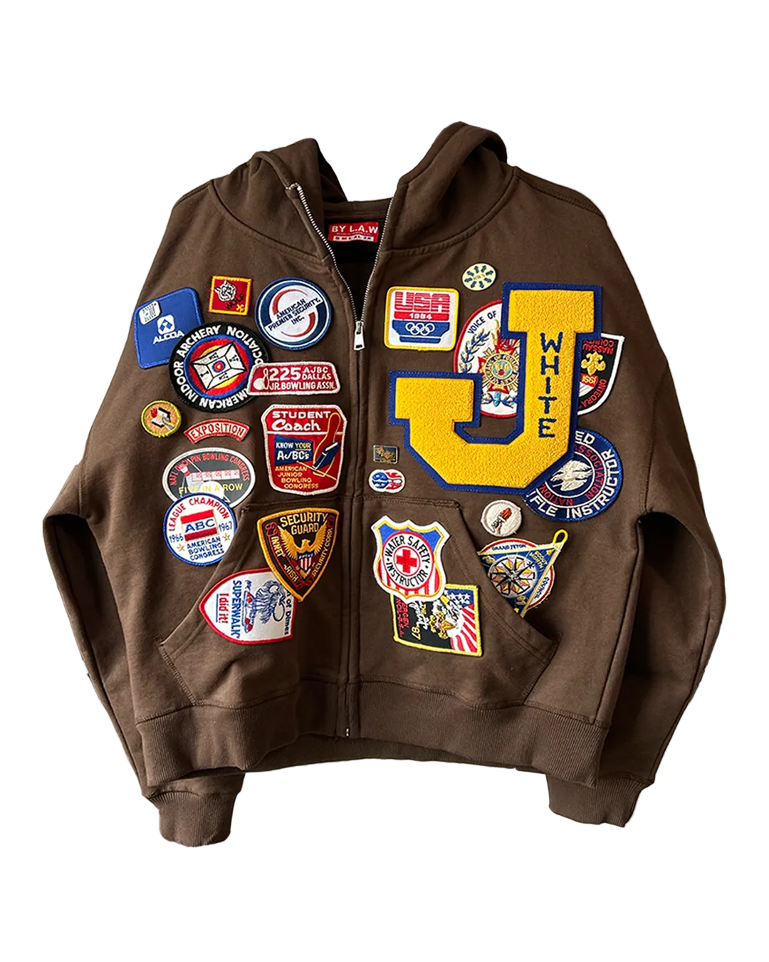 Patchwork Hoodie " Mocha Brown"