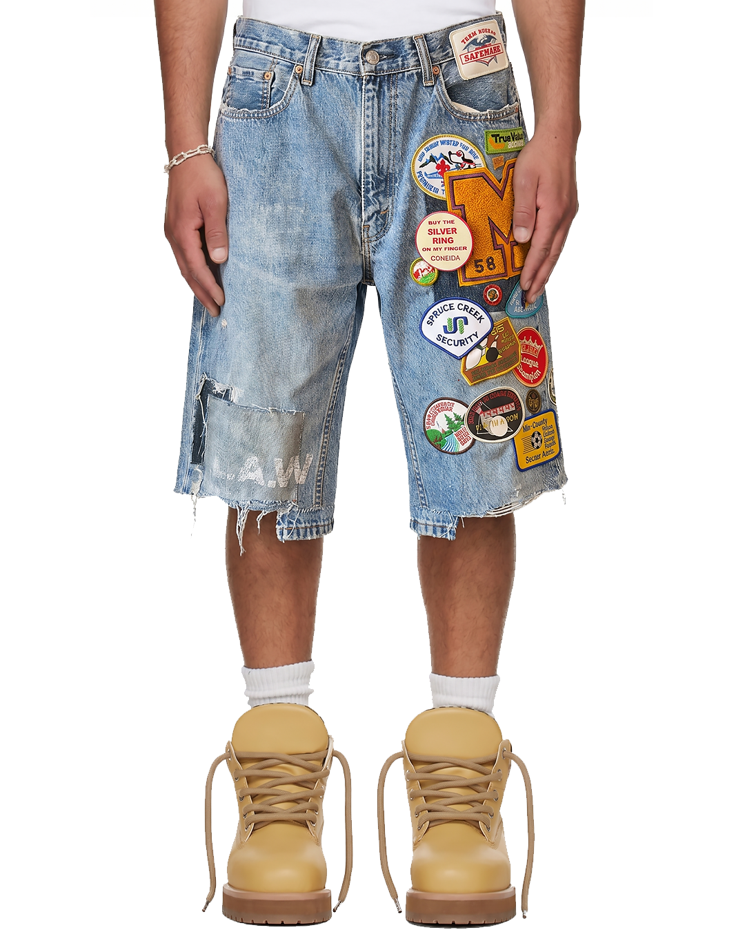Single Sided Patchwork Shorts