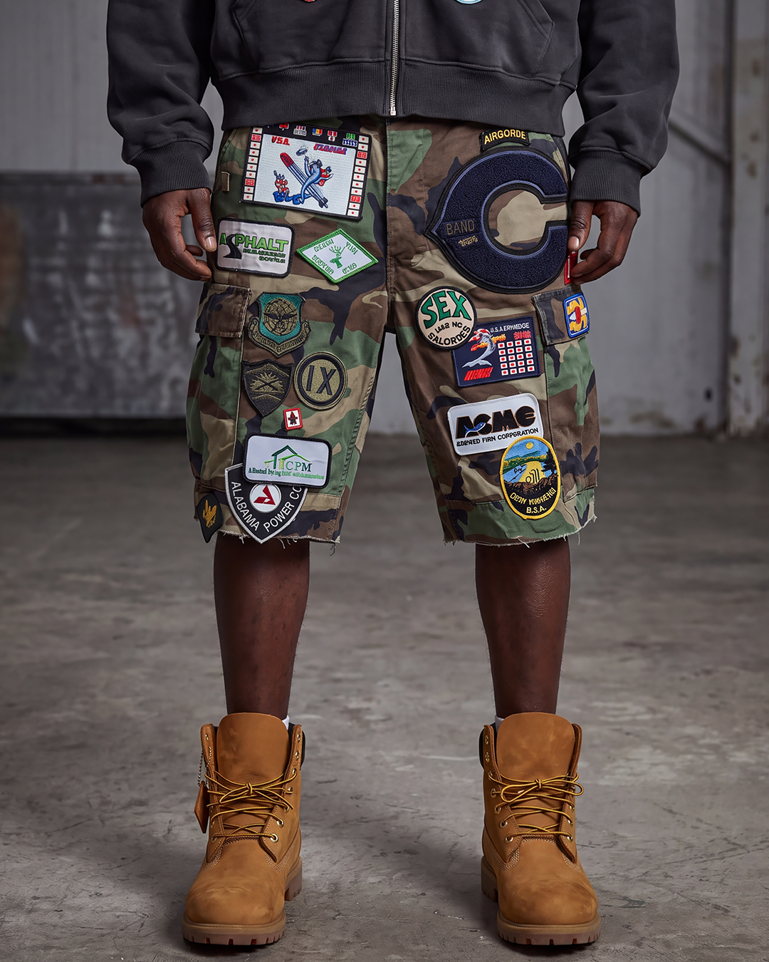 Patchwork Camo Shorts