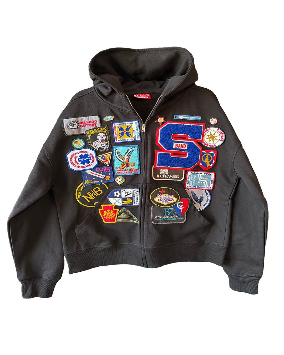 "Stained Bandz" Patchwork Hoodie Sz M
