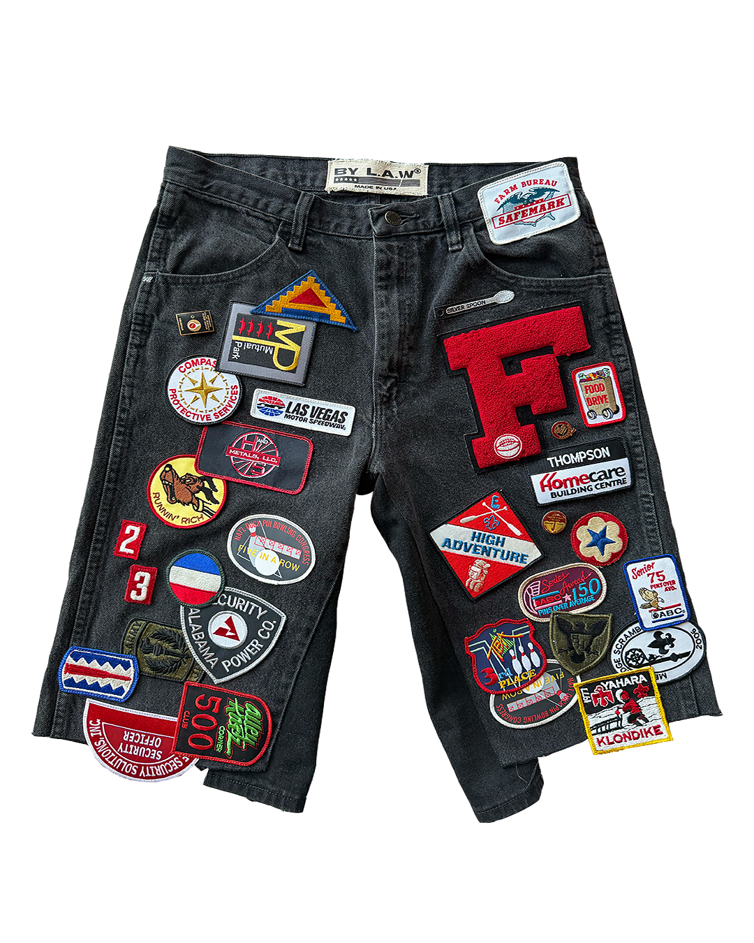 "Faded In Vegas" Patchwork Short Sz 32