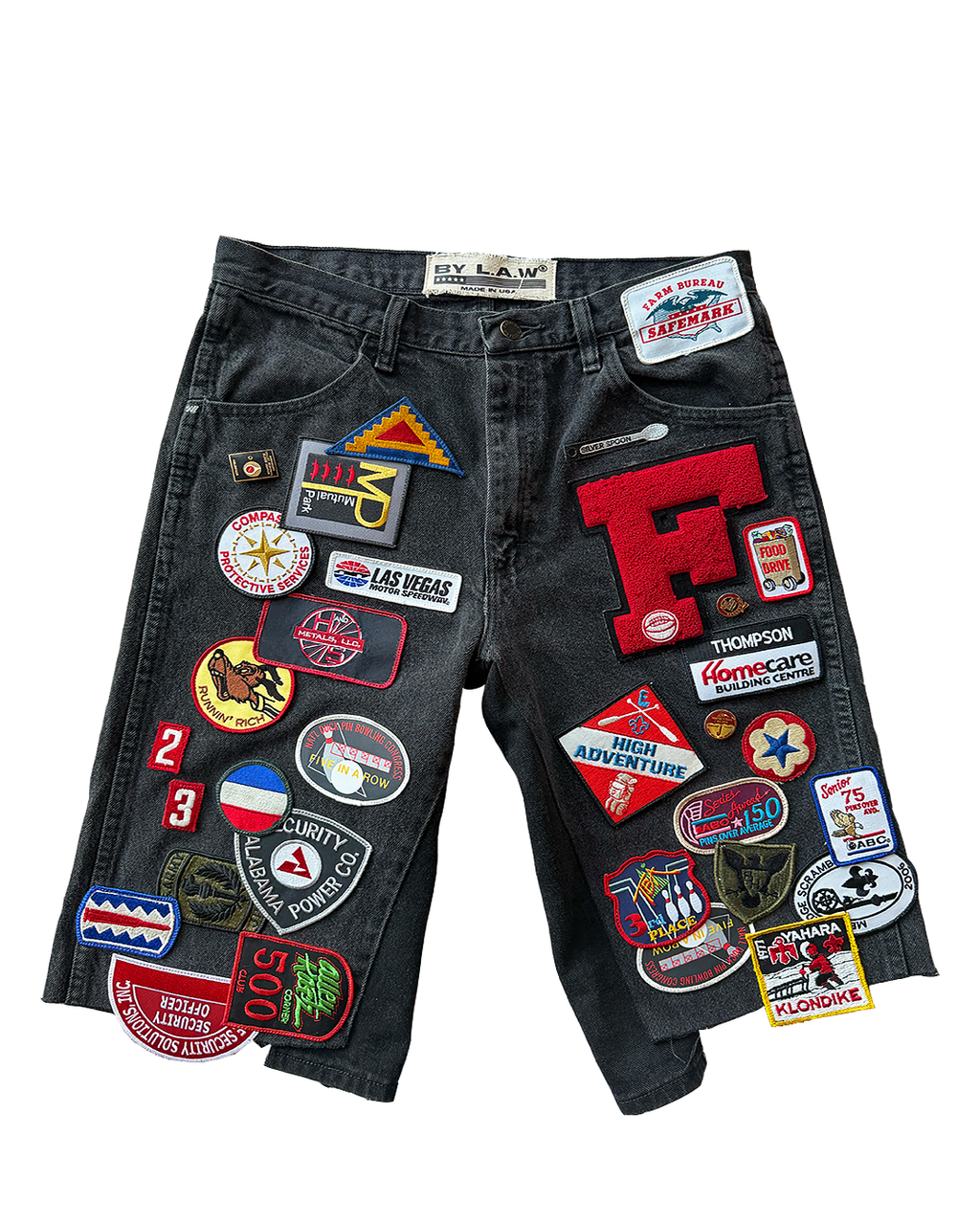 "Faded In Vegas" Patchwork Short Sz 32