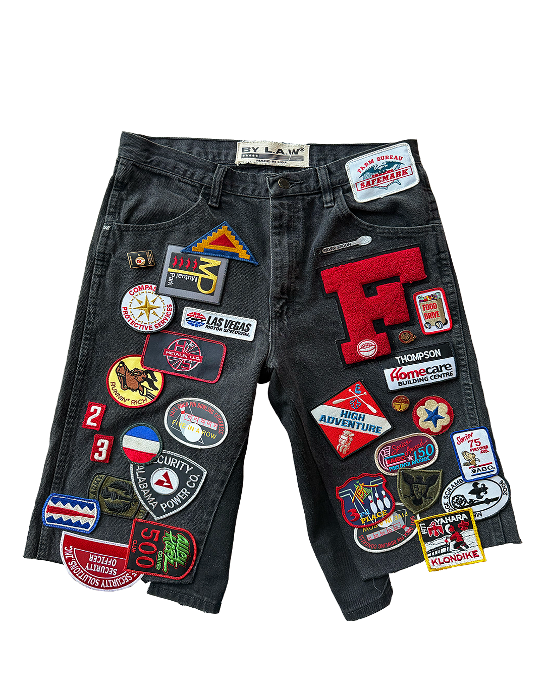 "Faded In Vegas" Patchwork Short Sz 32