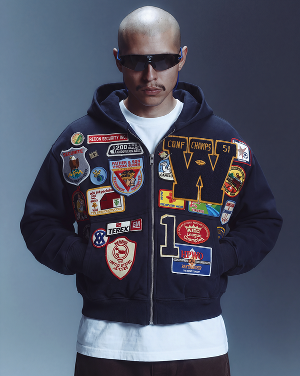 Patchwork hoodie "Indigo Blue"