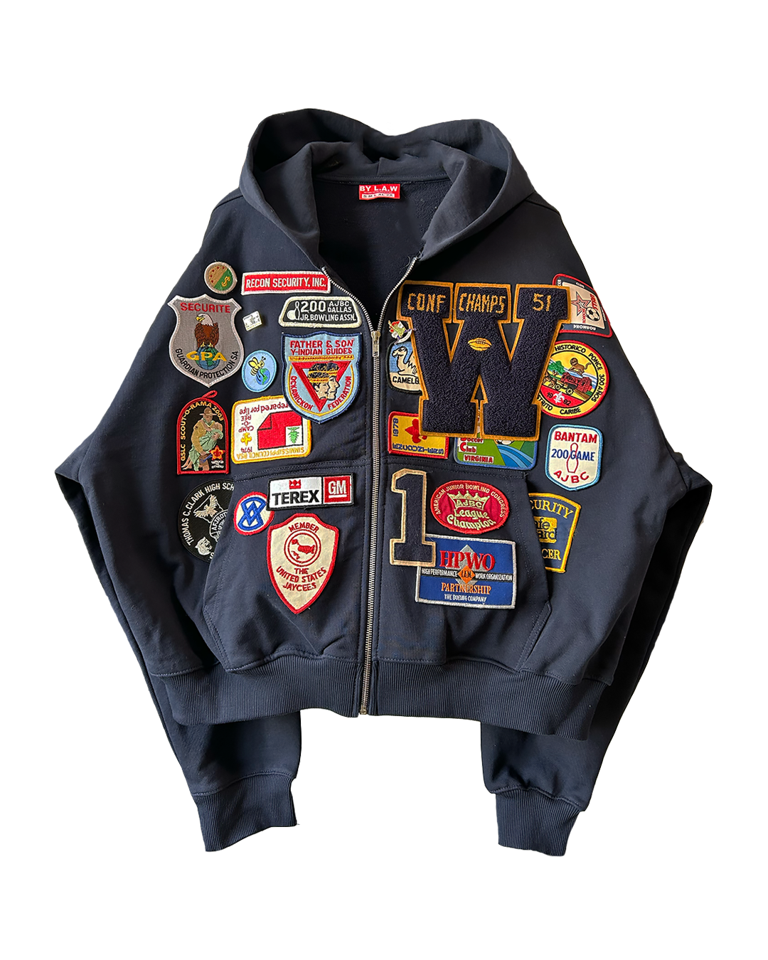 Patchwork Hoodie Sz L