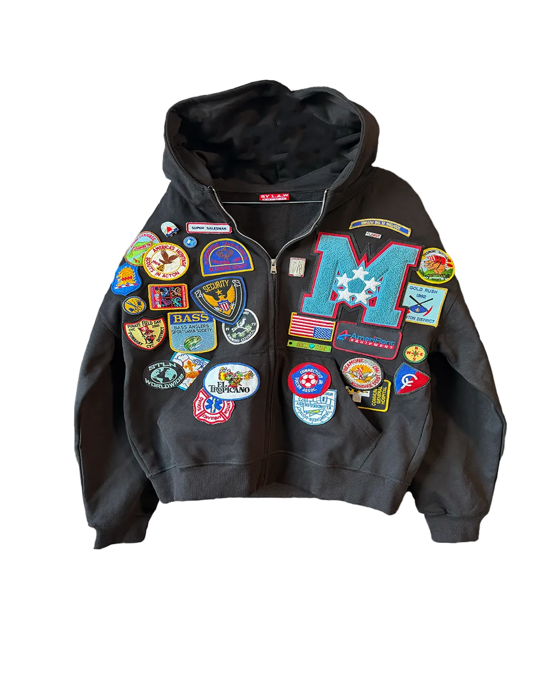 Patchwork Hoodie "Jet Black"